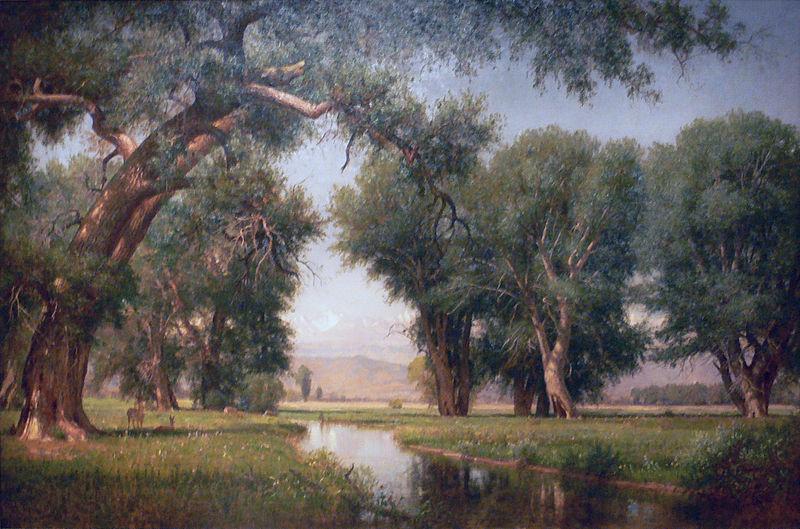 Worthington Whittredge On the Cache La Poudre River, Colorado Spain oil painting art